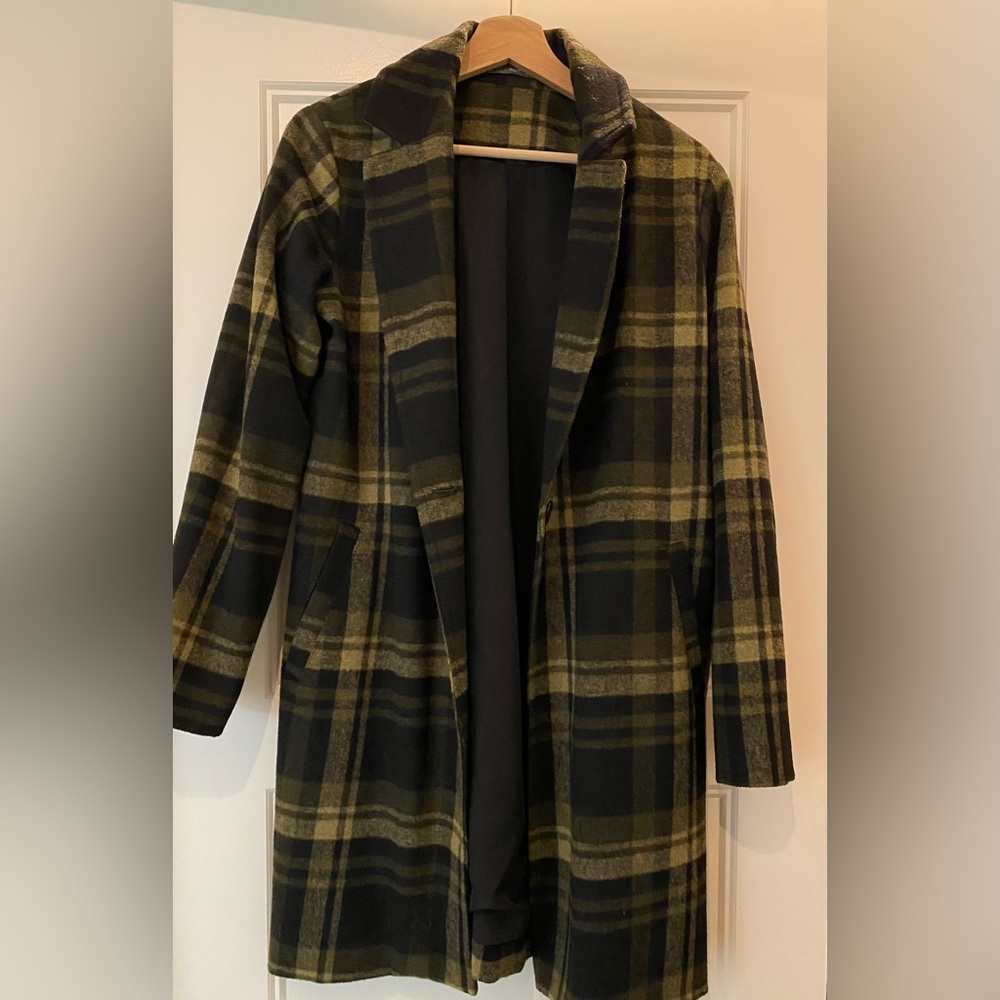 Long Plaid Coat